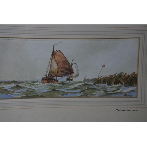 327 - A stunning gilt framed watercolour signed by Irish Artist F J Aldridge, painting measuring 7