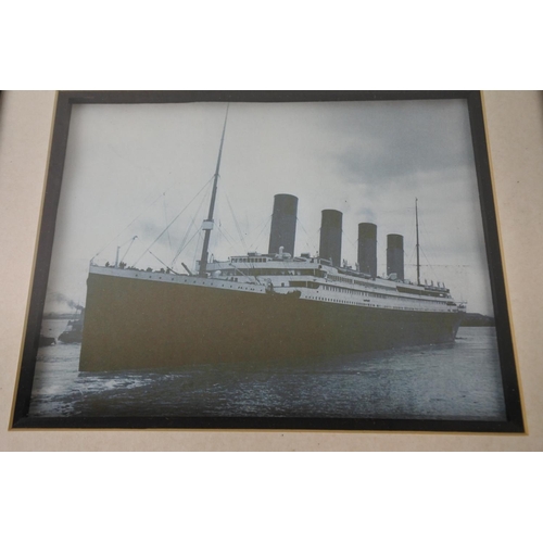 346 - A collection of framed Titanic prints.