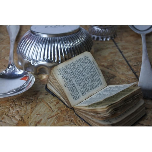 368 - An assorted lot of silver plate ware to including salt dishes and more.