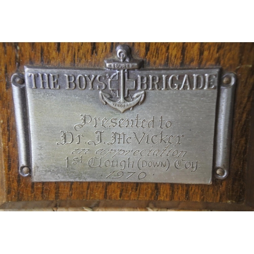 375 - A vintage Boy's Brigade presentation plaque.