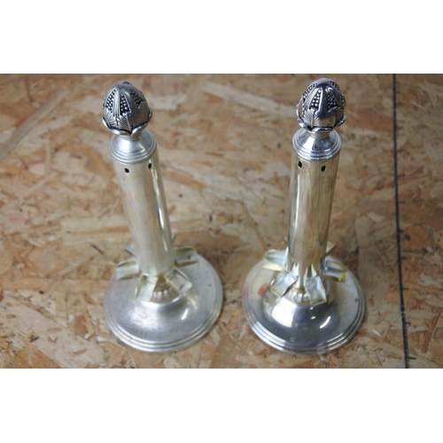 376 - A pair of metal decorative pieces.