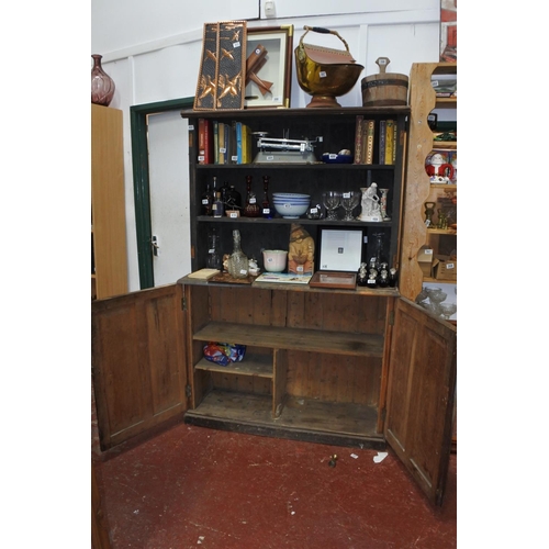 400 - An antique pin two door dresser/ cupboard, in need of some restoration.