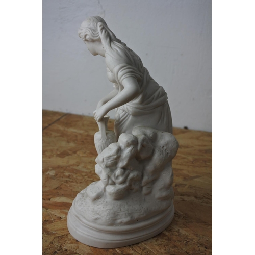 409 - An antique Parian ware figure, Rebecca at the well.