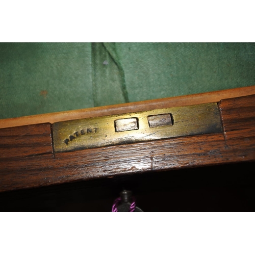 437 - A stunning Victorian walnut writing/work box with key.