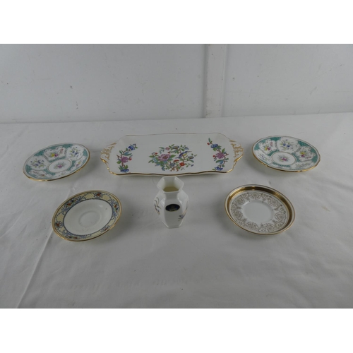 453 - An Aynsley sandwich tray and other dishes.