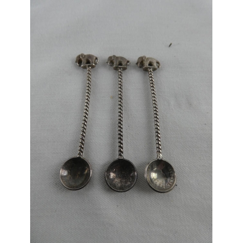 461 - A collection of antique silver teaspoons.