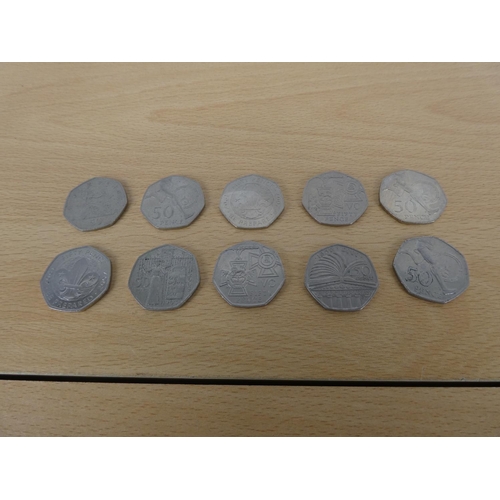 470 - Ten collectors 50p coins.