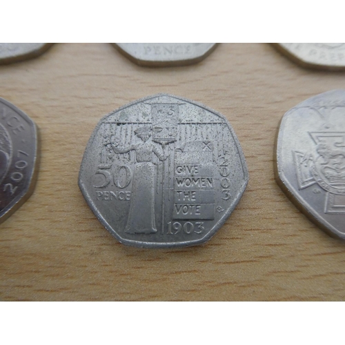 470 - Ten collectors 50p coins.