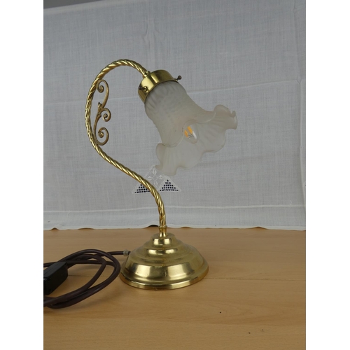 492 - A table lamp with glass shade.