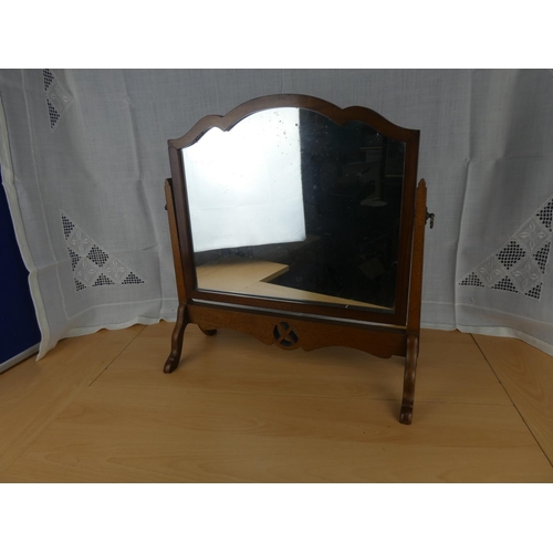 493 - A vintage mahogany cheval mirror.