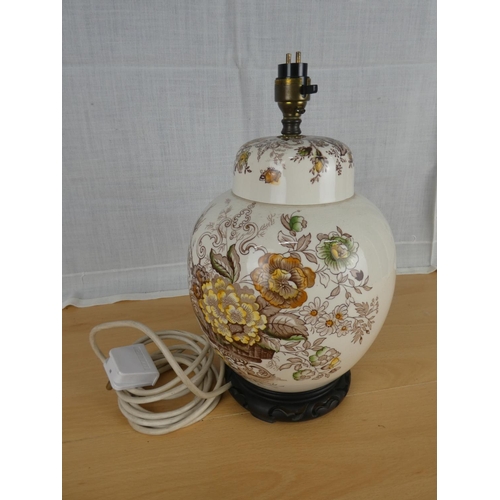 514 - A large Mason's Ironstone table lamp base.