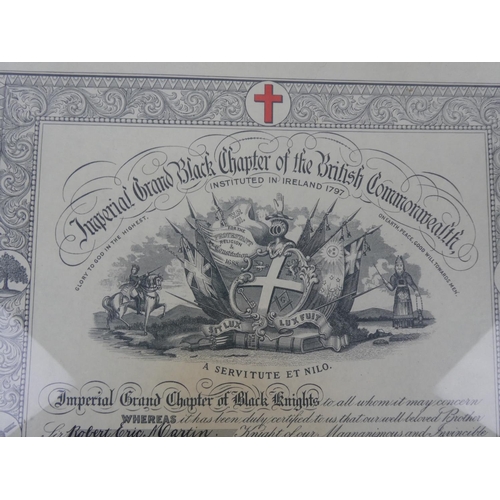 446 - A rare 1960's Imperial Grand Black Chapter certificate and another Mason's Certifcate.