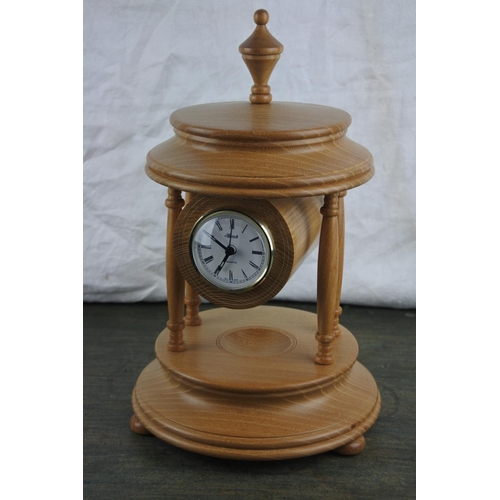 733 - A stunning wood cased large mantle clock.