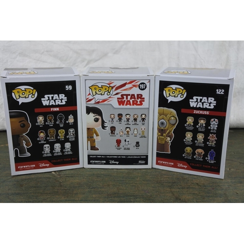 758 - Three boxed Marvel Pop Games characters 'Finn, Rose and Zuckuss'.