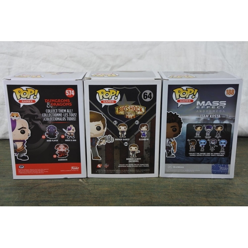 759 - Three boxed Marvel Pop Games characters 'Minsc & Boo, Booker DeWitt (Skyhook) and Liam Kosta'.