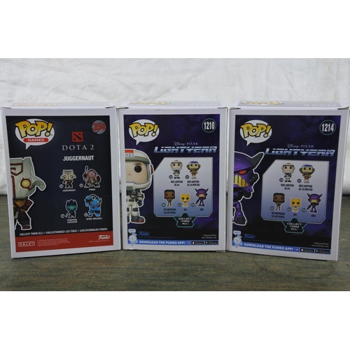 763 - Three boxed Marvel Pop Games characters 'Juggernaut, Buzz Lightyear (XCL-01) and Zurg'.