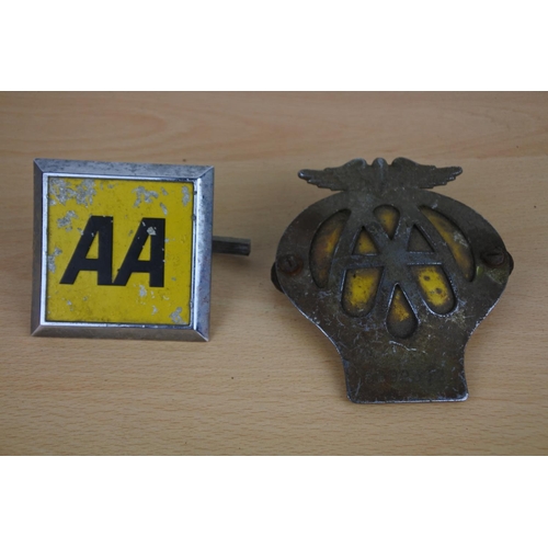 52 - 2 vintage AA car grille badges.