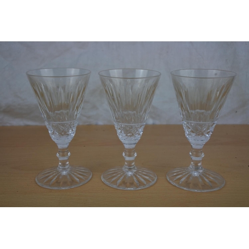 53 - Three Waterford crystal liqueur glasses.