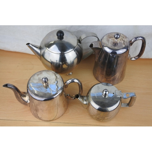 631 - Four silver plated teapots.