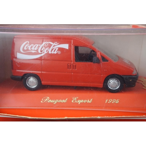 3 - Two boxed Coca Cola diecast vehicles, scale 1/43.