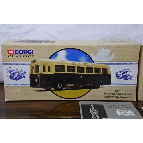 35 - A boxed limited edition Corgi Weymann Single Deck Bus Leicester City Transport 97810 03237/10000.