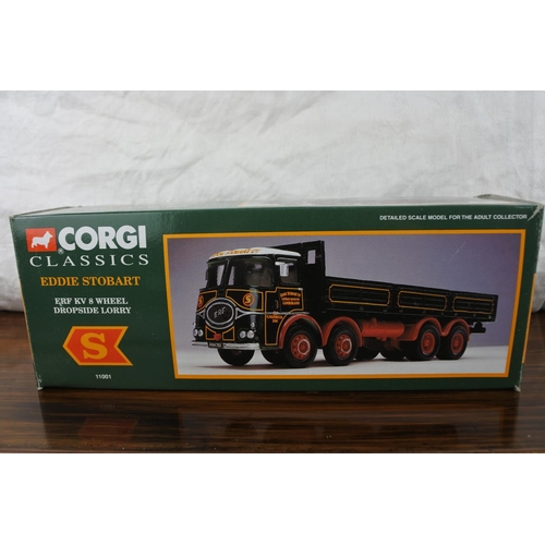 61 - A boxed Corgi Classics Eddie Stobart ERF KV 8 wheel dropside lorry 11001.