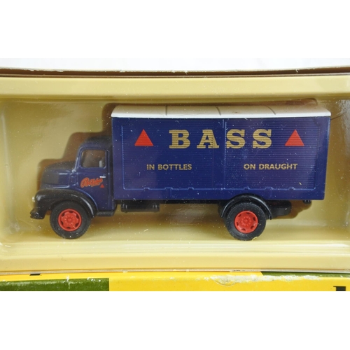 82 - Two boxed Van Guards VA18002 Leyland Comet box van 'Bass' scale 1:64 and VA15001 Thames Trader Drops... 