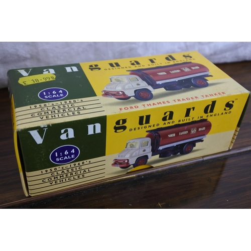 88 - Two boxed Van Guards VA36001  Commer Flatbed scale 1:64 and VA9000 Ford Thames Trader Tanker scale 1... 