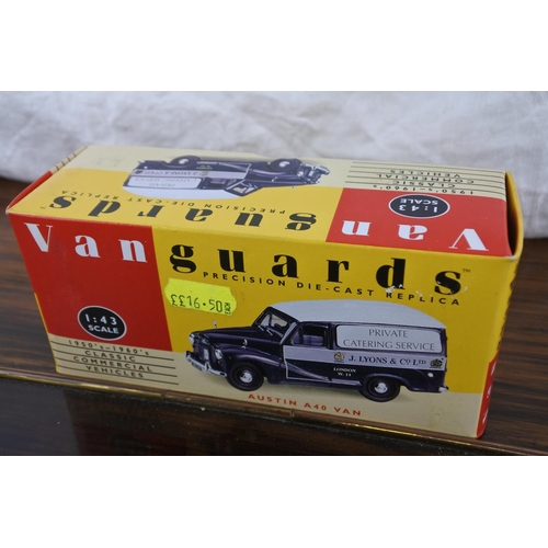 91 - Two boxed Van Guards VA6001 Ford Thames Trader Van scale 1:64 and VA3012 Austin A40 Van scale 1:43.