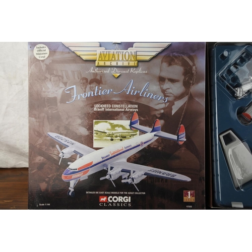 98 - A boxed Corgi 'The Aviation Archive' Frontier Airliners - Lockheed Constellation - Braniff Internati... 