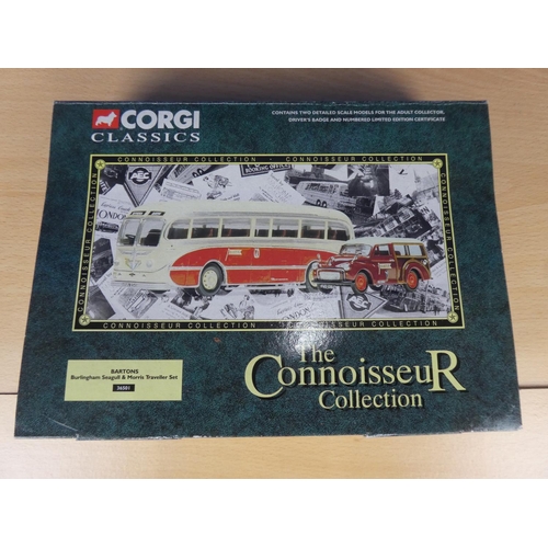 127 - A boxed Corgi Classics 'The Connoisseur Collection' - Bartons - Burlingham Seagull & Morris Travelle... 