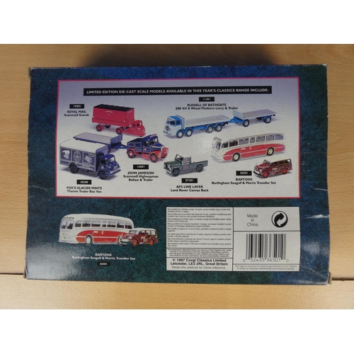 127 - A boxed Corgi Classics 'The Connoisseur Collection' - Bartons - Burlingham Seagull & Morris Travelle... 