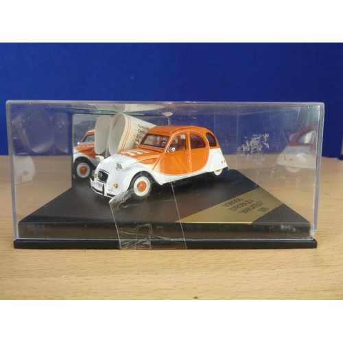 139 - Two cased Vitesse collectors cars V98056 Citroen 2CV 'Marcatelo' 1976 and a L153 Chevrolet Corvette ... 