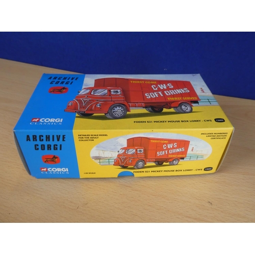 146 - A boxed Corgi Classics - Archive Corgi - Foden S21 Mickey Mouse box lorry - CWS 13602.