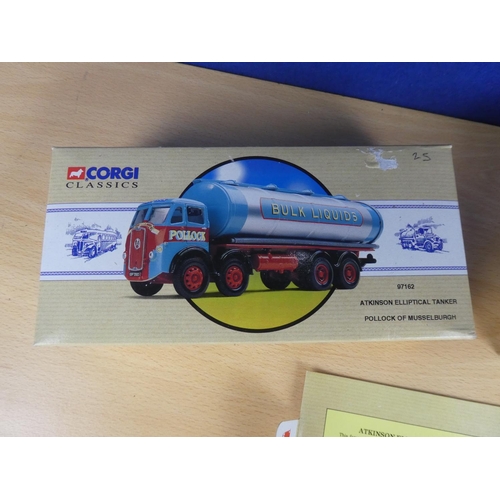 168 - A boxed limited edition Corgi Classics 97162 Atkinson Elliptical Tanker - Pollock of Musselburgh 057... 