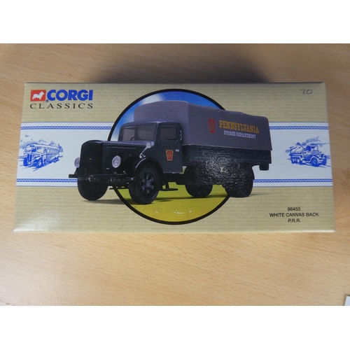 172 - A boxed limited edition Corgi Classics 98455 White Canvas Back P.R.R. 2395/5500.