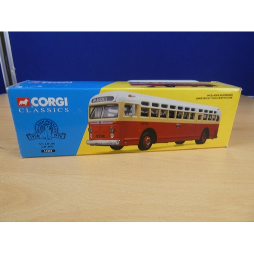 182 - A boxed limited edition Corgi Classics 54003 40th Anniversary St. Louis GM 4504 2218/5000.