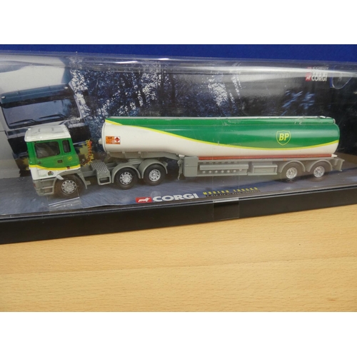 185 - A cased Corgi Modern Trucks 75102 ERF Tanker - BP (case a/f).