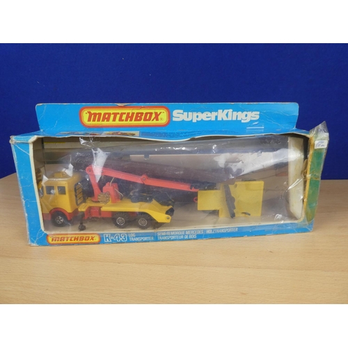 188 - A boxed vintage Matchbox Superkings K43 Log Transporter.