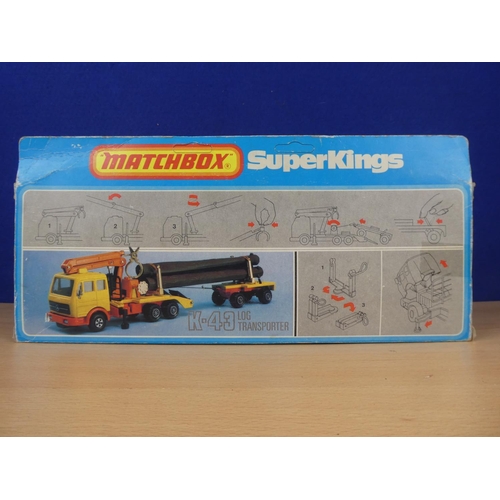 188 - A boxed vintage Matchbox Superkings K43 Log Transporter.