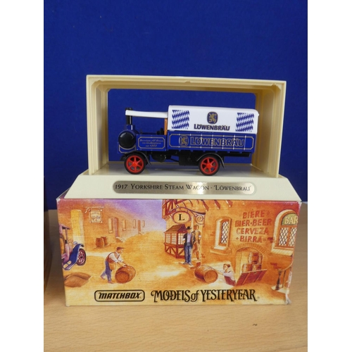 307 - Two boxed Matchbox Models of Yesteryear vehicles '1917 Yorkshire Steam Wagon Lowenbrau' and '1912 Fo... 