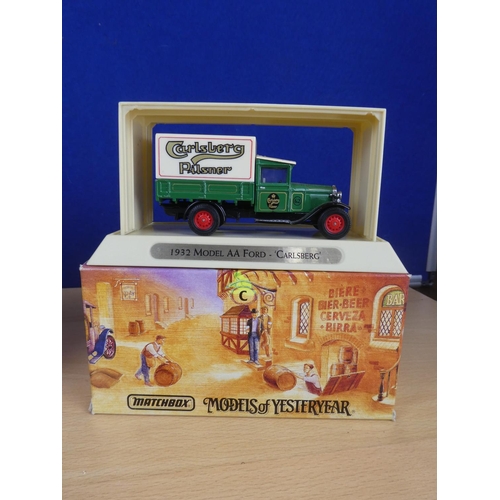 313 - Two boxed Matchbox Models of Yesteryear vehicles '1932 Model AA Ford - Carlsberg' and '1918 Atkinson... 