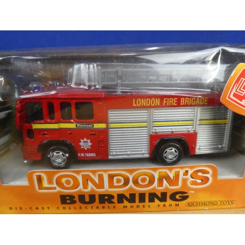 328 - A boxed Richmond Toys London's Burning fire truck.