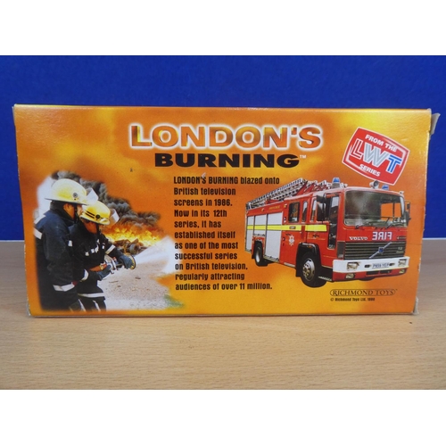 328 - A boxed Richmond Toys London's Burning fire truck.