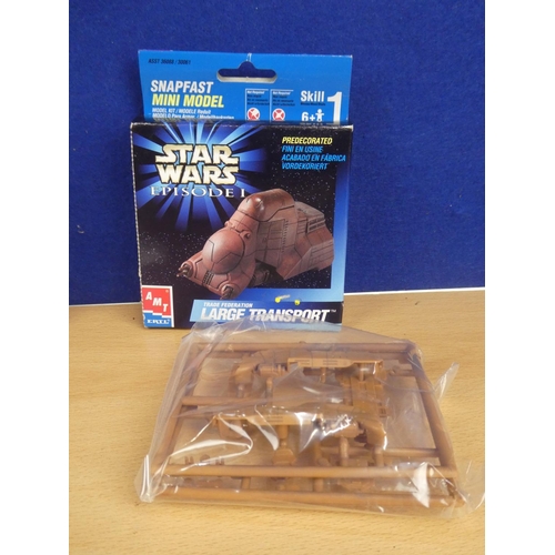 336 - Two boxed Star Wars Episode 1 snapfast mini models 'Large Transport and Landing Ship'.