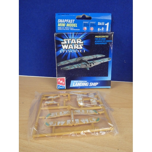 336 - Two boxed Star Wars Episode 1 snapfast mini models 'Large Transport and Landing Ship'.