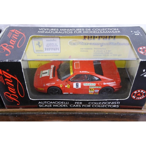 216 - A pair of Brumm and Bang 1/43 model Italian supercars, an Alfa romeo 33TT12 & a Ferrari.