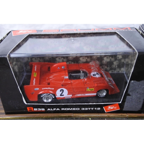 216 - A pair of Brumm and Bang 1/43 model Italian supercars, an Alfa romeo 33TT12 & a Ferrari.