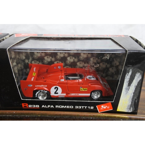 221 - A pair of Brumm 'A238 Alfa Romeo 33TT12 1:43 scale supercars (one un-stickered)