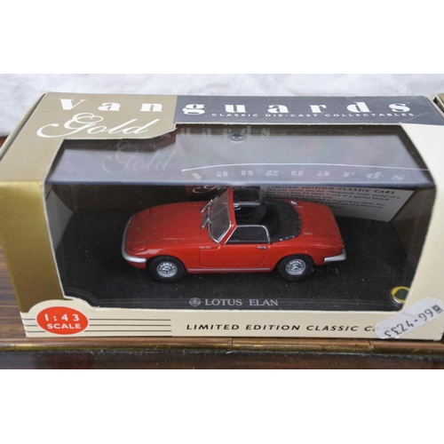 240 - A set of Vanguards Gold Collection limited edition classic cars includes a Lotus Elan & a Jaguar E T... 